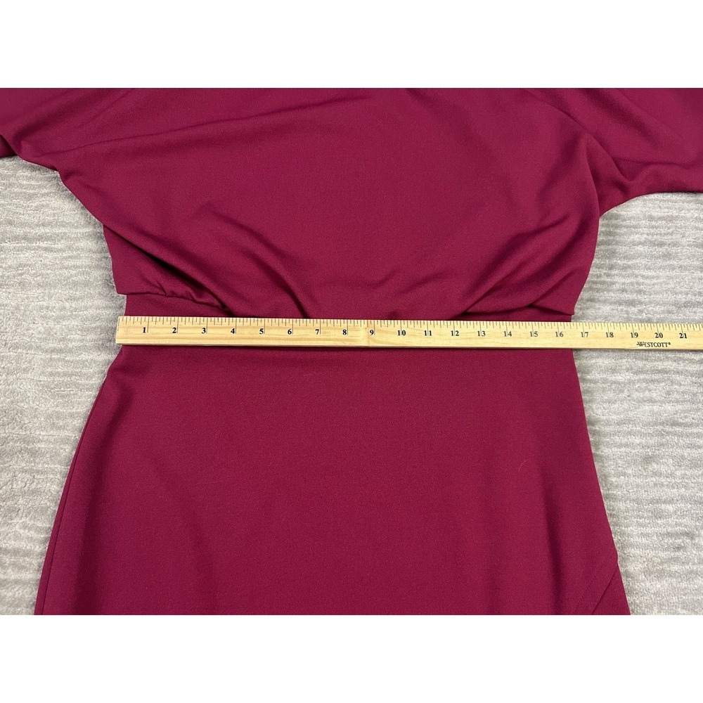 Kensie Dress Womens 14 Red Short Sleeve Midi Polyester Blend Casual Tie - Picture 6 of 13